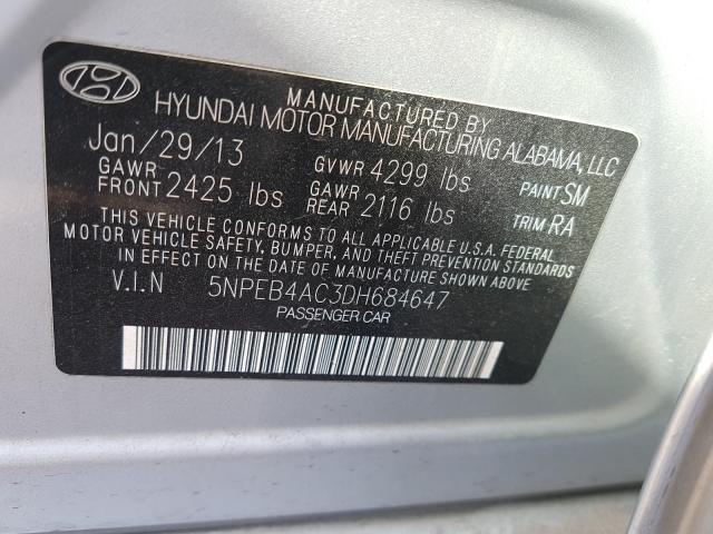 Photo 9 VIN: 5NPEB4AC3DH684647 - HYUNDAI SONATA GLS 