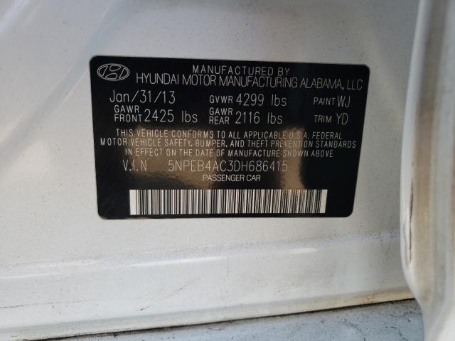 Photo 9 VIN: 5NPEB4AC3DH686415 - HYUNDAI SONATA GLS 