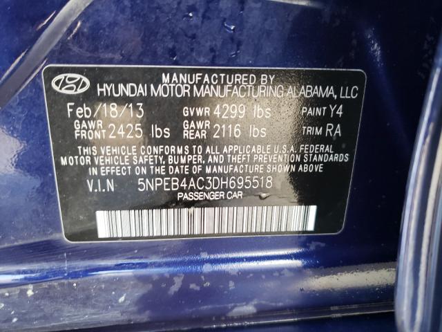 Photo 9 VIN: 5NPEB4AC3DH695518 - HYUNDAI SONATA GLS 