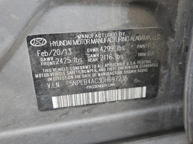 Photo 11 VIN: 5NPEB4AC3DH697236 - HYUNDAI SONATA GLS 