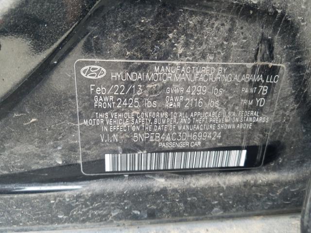 Photo 9 VIN: 5NPEB4AC3DH699424 - HYUNDAI SONATA GLS 