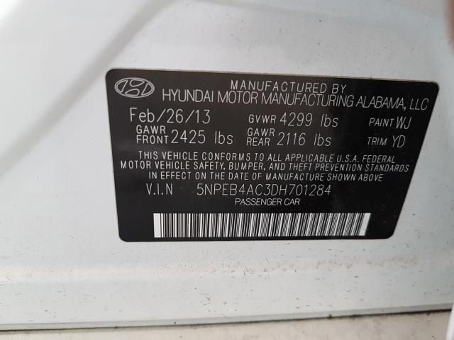 Photo 9 VIN: 5NPEB4AC3DH701284 - HYUNDAI SONATA GLS 