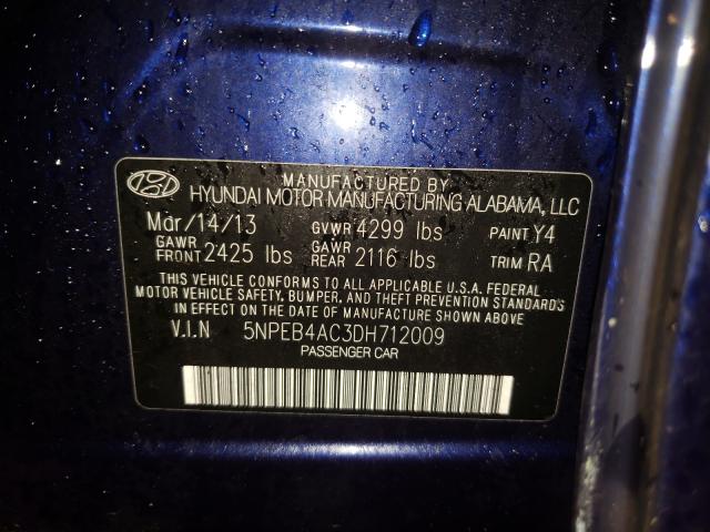 Photo 9 VIN: 5NPEB4AC3DH712009 - HYUNDAI SONATA GLS 