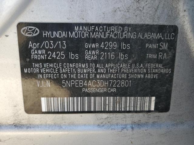 Photo 9 VIN: 5NPEB4AC3DH722801 - HYUNDAI SONATA GL 