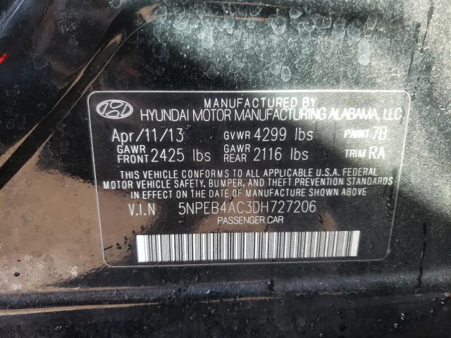 Photo 9 VIN: 5NPEB4AC3DH727206 - HYUNDAI SONATA GLS 