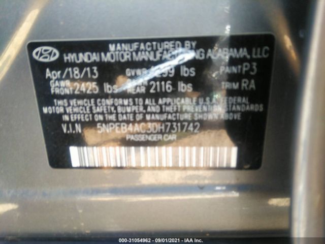 Photo 8 VIN: 5NPEB4AC3DH731742 - HYUNDAI SONATA 