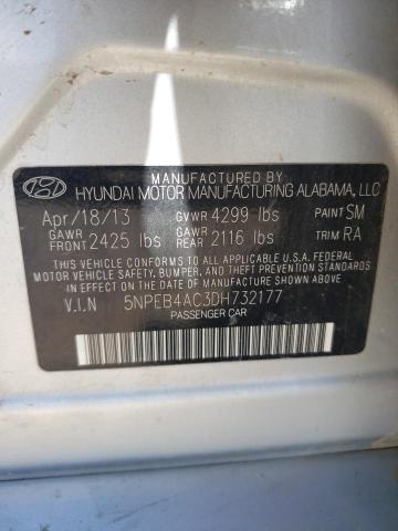 Photo 12 VIN: 5NPEB4AC3DH732177 - HYUNDAI SONATA 