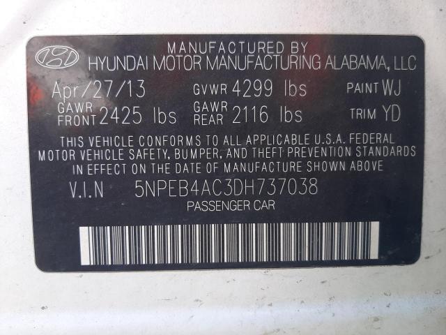 Photo 9 VIN: 5NPEB4AC3DH737038 - HYUNDAI SONATA GLS 