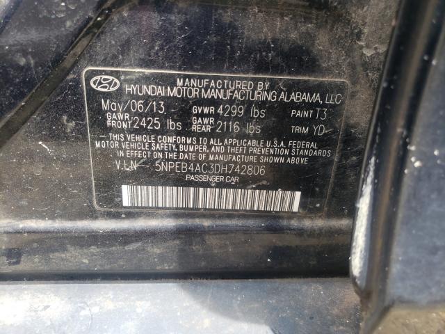 Photo 9 VIN: 5NPEB4AC3DH742806 - HYUNDAI SONATA GLS 