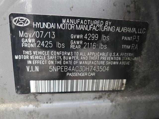 Photo 11 VIN: 5NPEB4AC3DH743504 - HYUNDAI SONATA GLS 