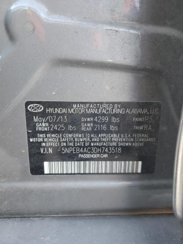 Photo 11 VIN: 5NPEB4AC3DH743518 - HYUNDAI SONATA GLS 