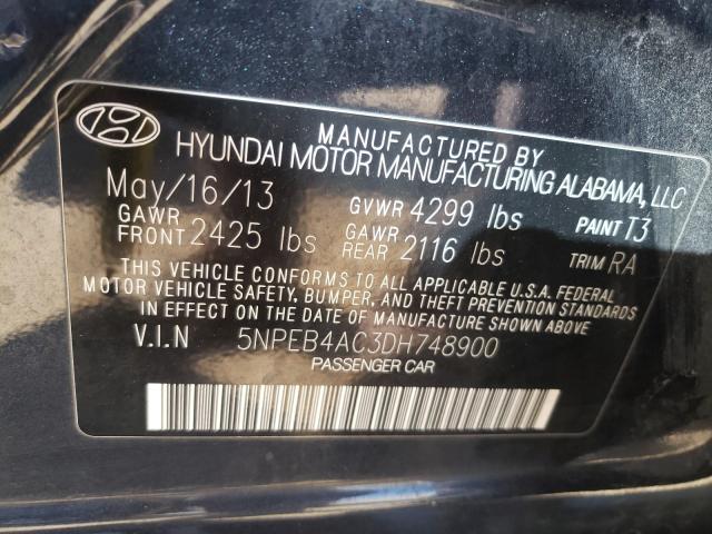 Photo 9 VIN: 5NPEB4AC3DH748900 - HYUNDAI SONATA GLS 