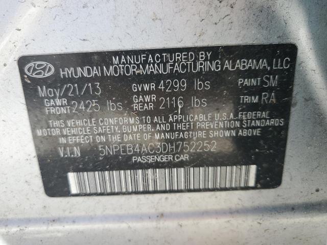 Photo 11 VIN: 5NPEB4AC3DH752252 - HYUNDAI SONATA GLS 