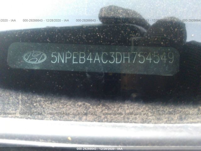 Photo 8 VIN: 5NPEB4AC3DH754549 - HYUNDAI SONATA 