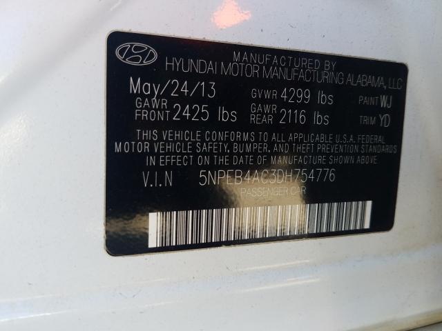 Photo 9 VIN: 5NPEB4AC3DH754776 - HYUNDAI SONATA GLS 