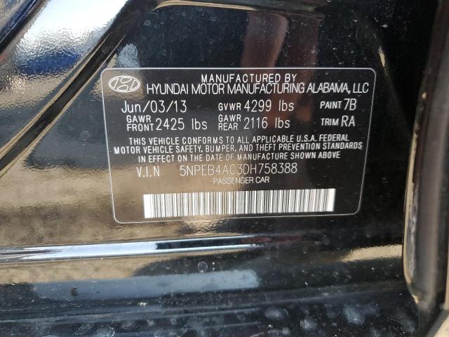 Photo 11 VIN: 5NPEB4AC3DH758388 - HYUNDAI SONATA GLS 