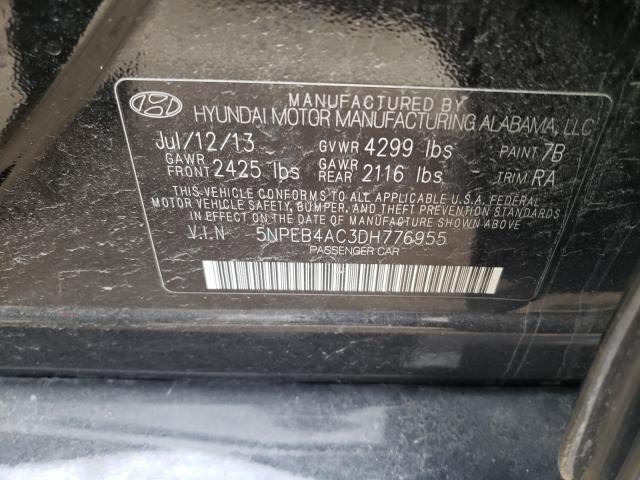 Photo 9 VIN: 5NPEB4AC3DH776955 - HYUNDAI SONATA GLS 