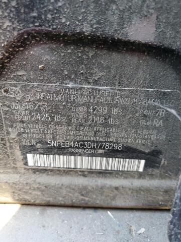 Photo 11 VIN: 5NPEB4AC3DH778298 - HYUNDAI SONATA 