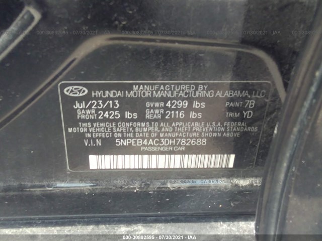 Photo 8 VIN: 5NPEB4AC3DH782688 - HYUNDAI SONATA 