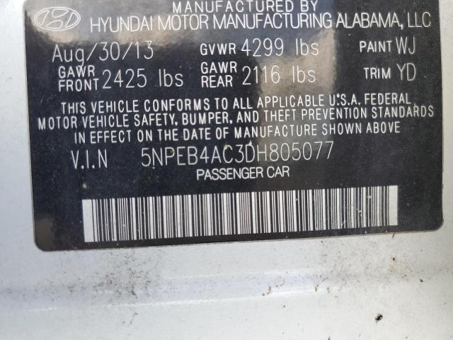 Photo 11 VIN: 5NPEB4AC3DH805077 - HYUNDAI SONATA 