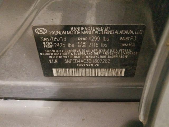 Photo 9 VIN: 5NPEB4AC3DH807282 - HYUNDAI SONATA GLS 