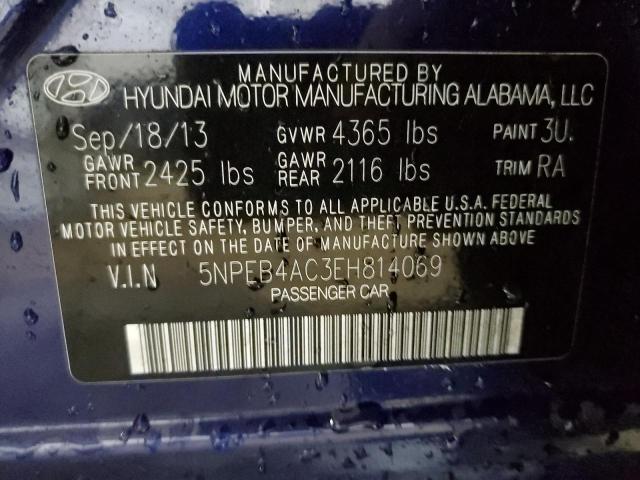 Photo 9 VIN: 5NPEB4AC3EH814069 - HYUNDAI SONATA GLS 