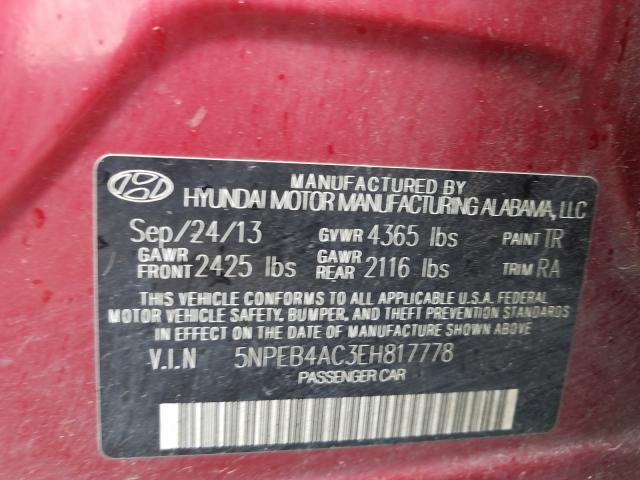 Photo 9 VIN: 5NPEB4AC3EH817778 - HYUNDAI SONATA GLS 