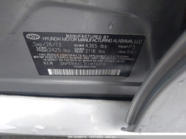 Photo 8 VIN: 5NPEB4AC3EH819319 - HYUNDAI SONATA 