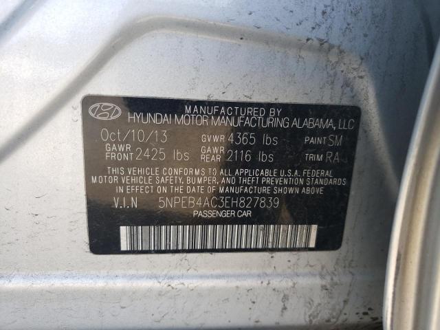 Photo 12 VIN: 5NPEB4AC3EH827839 - HYUNDAI SONATA 