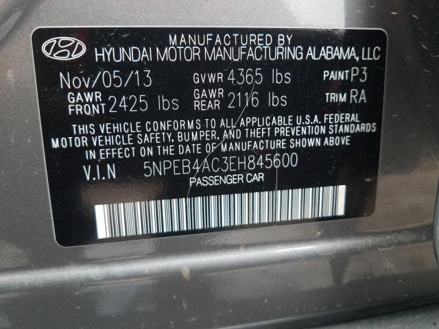 Photo 9 VIN: 5NPEB4AC3EH845600 - HYUNDAI SONATA GLS 