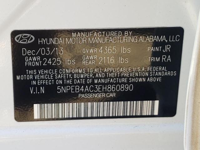 Photo 9 VIN: 5NPEB4AC3EH860890 - HYUNDAI SONATA GLS 