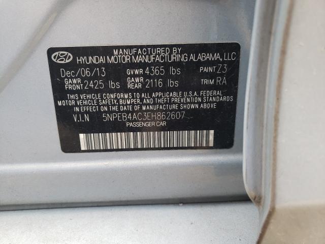 Photo 9 VIN: 5NPEB4AC3EH862607 - HYUNDAI SONATA GLS 