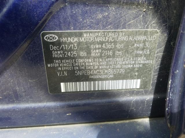 Photo 9 VIN: 5NPEB4AC3EH865779 - HYUNDAI SONATA GLS 