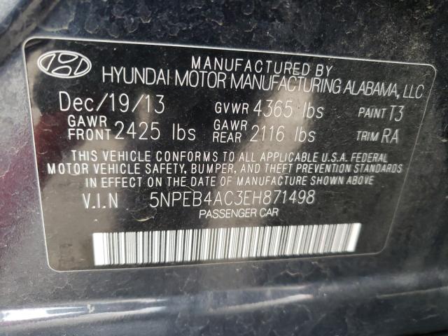 Photo 9 VIN: 5NPEB4AC3EH871498 - HYUNDAI SONATA GLS 