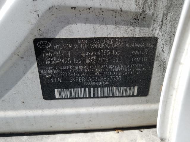 Photo 9 VIN: 5NPEB4AC3EH893680 - HYUNDAI SONATA GLS 