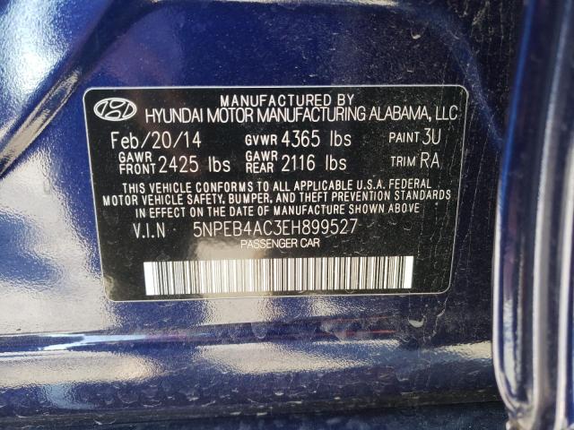 Photo 9 VIN: 5NPEB4AC3EH899527 - HYUNDAI SONATA GLS 