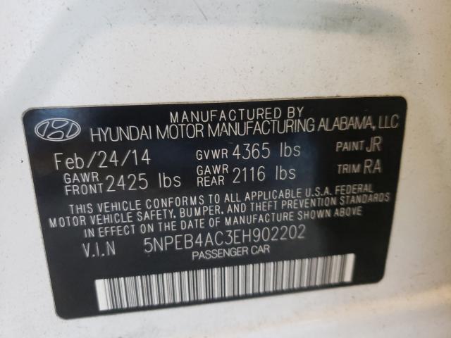 Photo 9 VIN: 5NPEB4AC3EH902202 - HYUNDAI SONATA GLS 