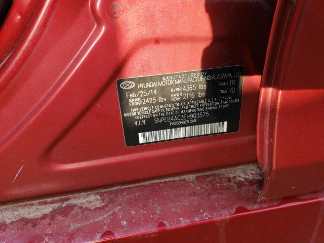 Photo 12 VIN: 5NPEB4AC3EH903575 - HYUNDAI SONATA GLS 