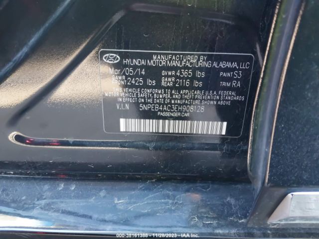 Photo 8 VIN: 5NPEB4AC3EH908128 - HYUNDAI SONATA 