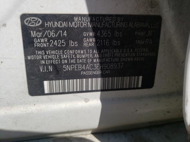 Photo 9 VIN: 5NPEB4AC3EH908937 - HYUNDAI SONATA GLS 