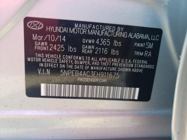 Photo 12 VIN: 5NPEB4AC3EH911675 - HYUNDAI SONATA GLS 