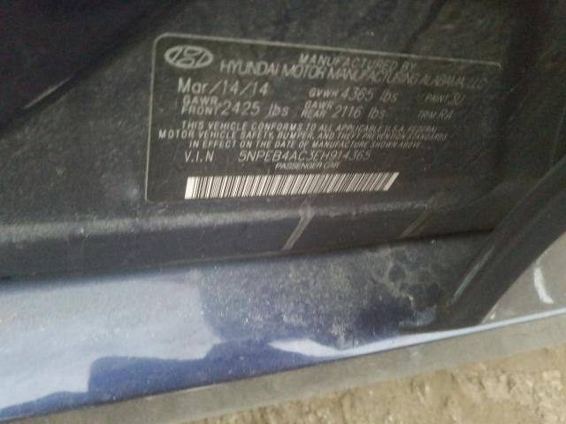 Photo 9 VIN: 5NPEB4AC3EH914365 - HYUNDAI SONATA GLS 