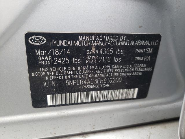 Photo 9 VIN: 5NPEB4AC3EH916200 - HYUNDAI SONATA GLS 