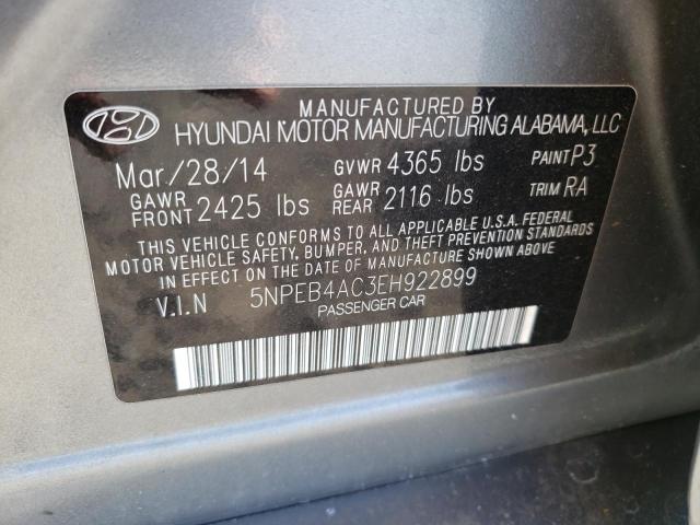 Photo 11 VIN: 5NPEB4AC3EH922899 - HYUNDAI SONATA GLS 