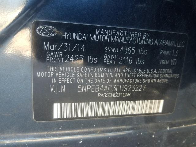 Photo 9 VIN: 5NPEB4AC3EH923227 - HYUNDAI SONATA GLS 