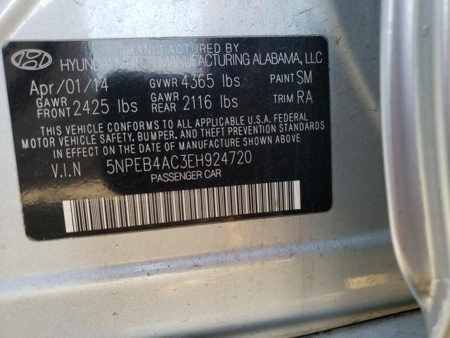 Photo 9 VIN: 5NPEB4AC3EH924720 - HYUNDAI SONATA GLS 