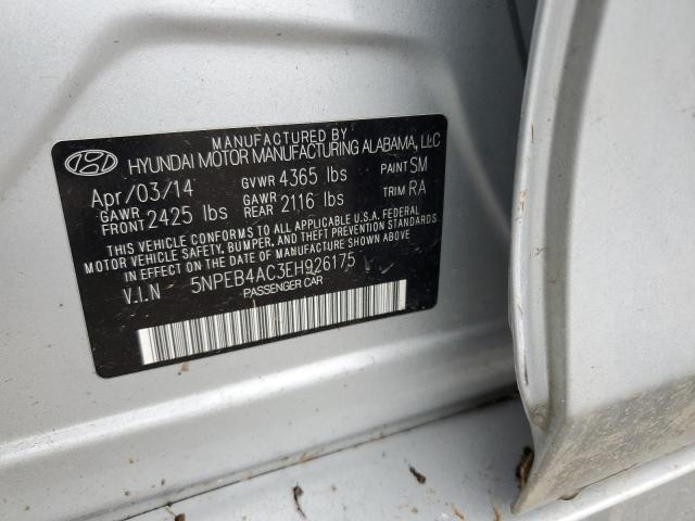 Photo 11 VIN: 5NPEB4AC3EH926175 - HYUNDAI SONATA GLS 