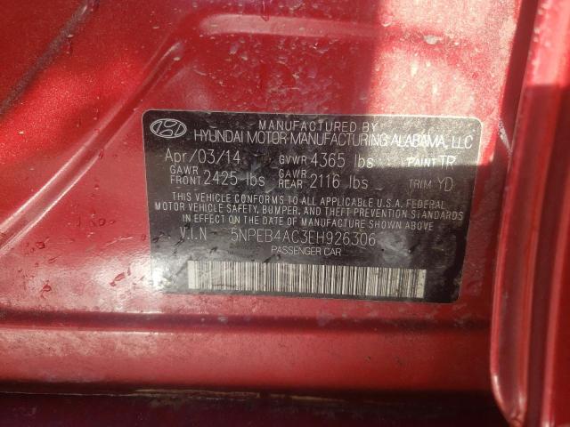 Photo 9 VIN: 5NPEB4AC3EH926306 - HYUNDAI SONATA GLS 