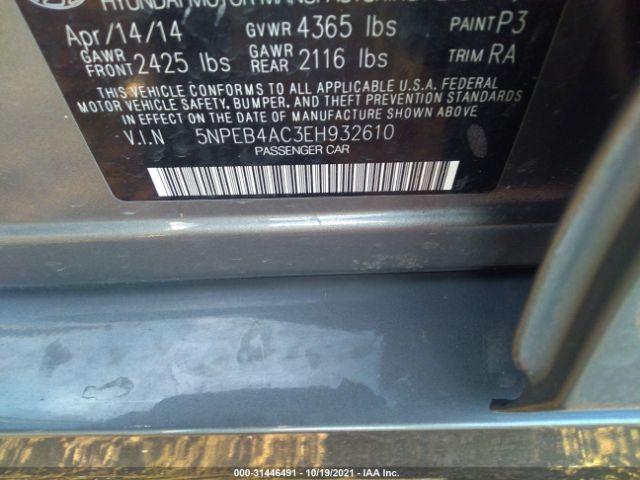 Photo 8 VIN: 5NPEB4AC3EH932610 - HYUNDAI SONATA 