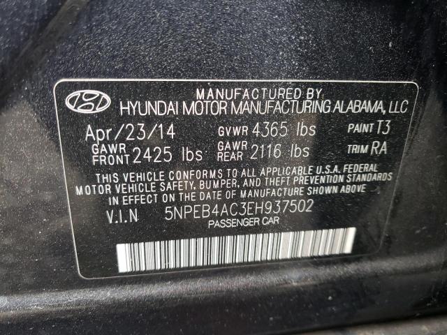 Photo 11 VIN: 5NPEB4AC3EH937502 - HYUNDAI SONATA GLS 